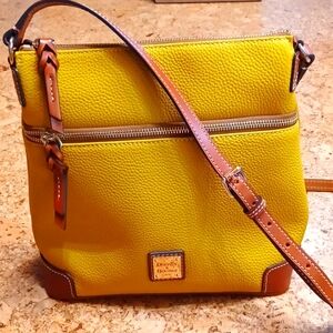 Dooney and Bourke Marigold Pebbled Leather Crossbody Bag, NWOT